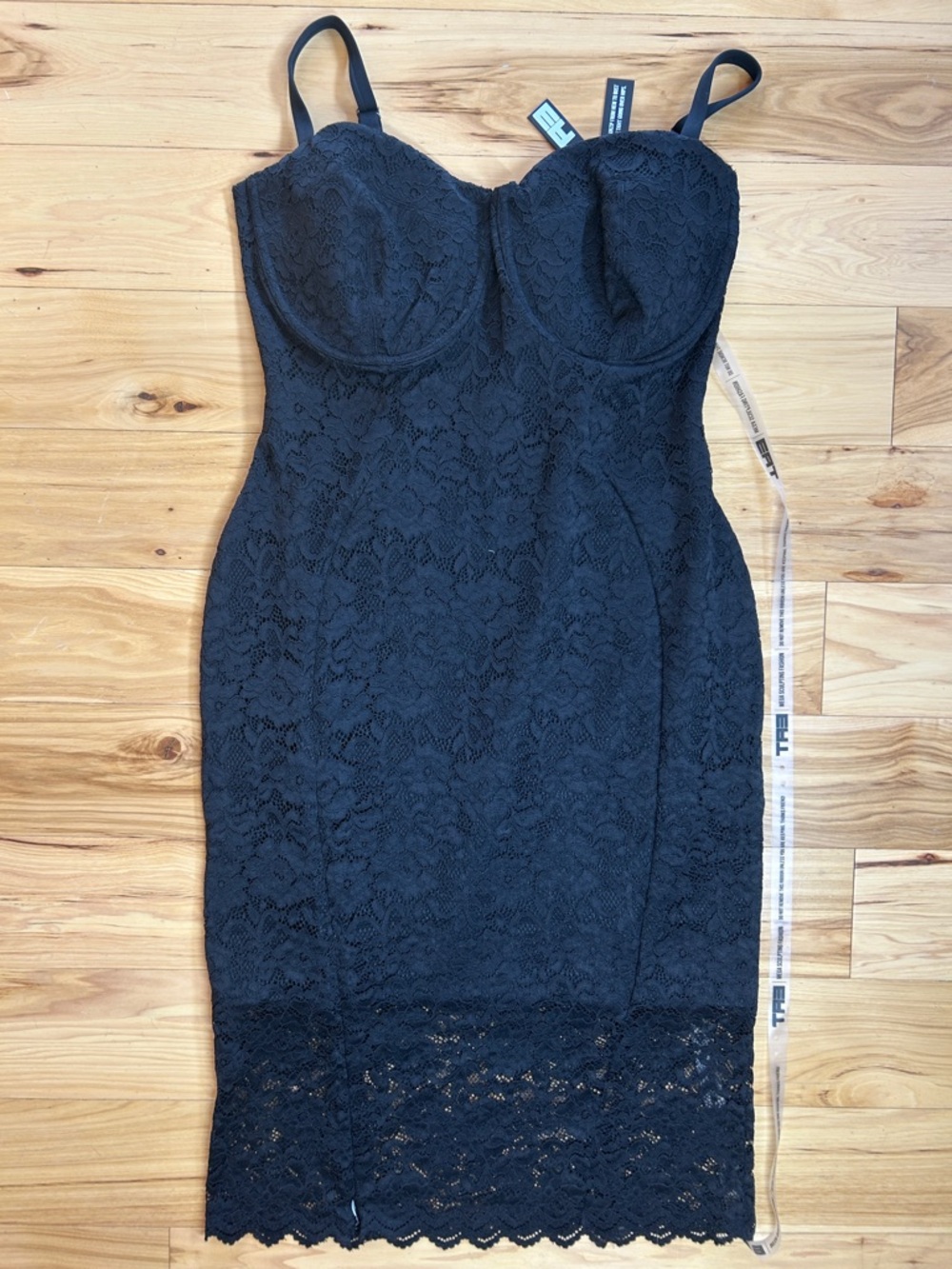NWT Ta3 Black Lace Bodycon Shapewear Contour Lushy Midi Dress | Size 2X